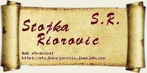 Stojka Riorović vizit kartica